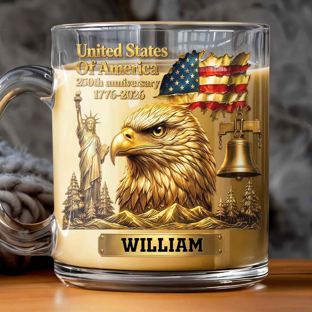 Personalized 250th Anniversary Glass Mug Custom Name Gift for Dad Glass Mug GradoCreations