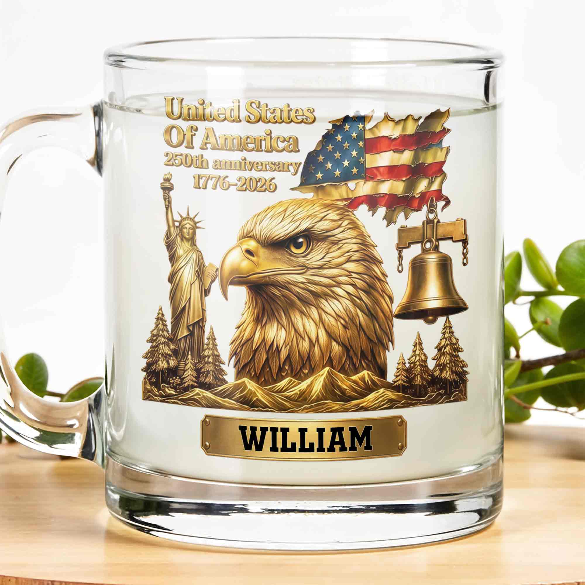 Personalized 250th Anniversary Glass Mug Custom Name Gift for Dad Glass Mug GradoCreations