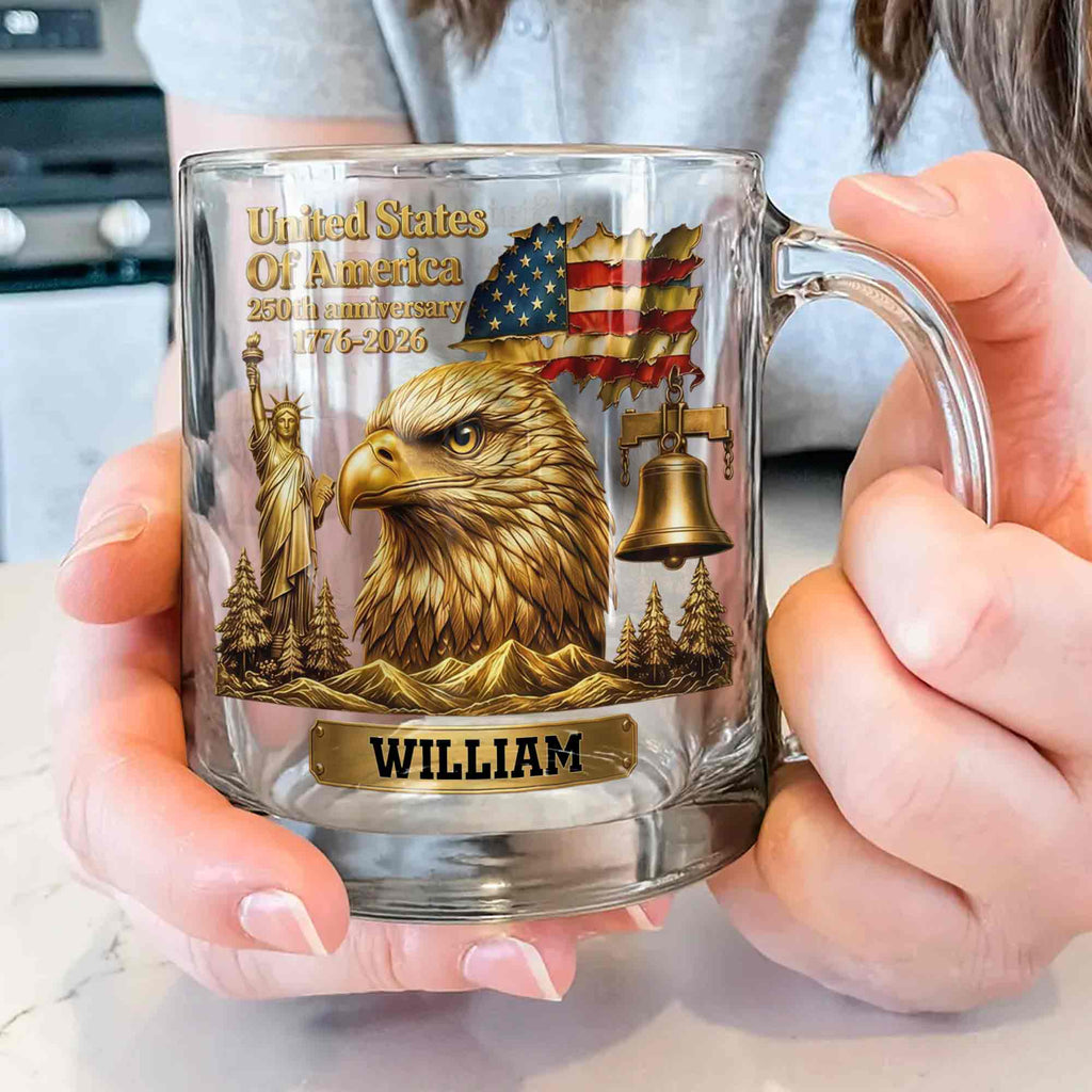 Personalized 250th Anniversary Glass Mug Custom Name Gift for Dad Glass Mug GradoCreations
