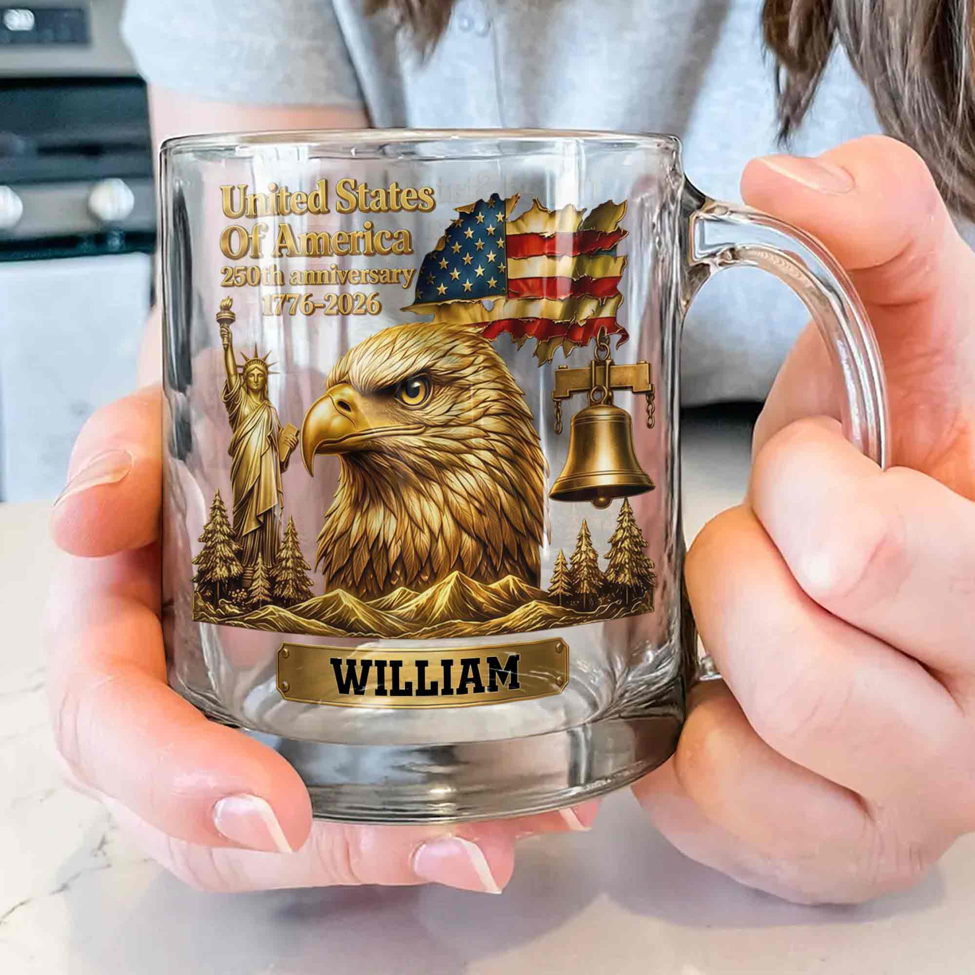 Personalized 250th Anniversary Glass Mug Custom Name Gift for Dad Glass Mug GradoCreations
