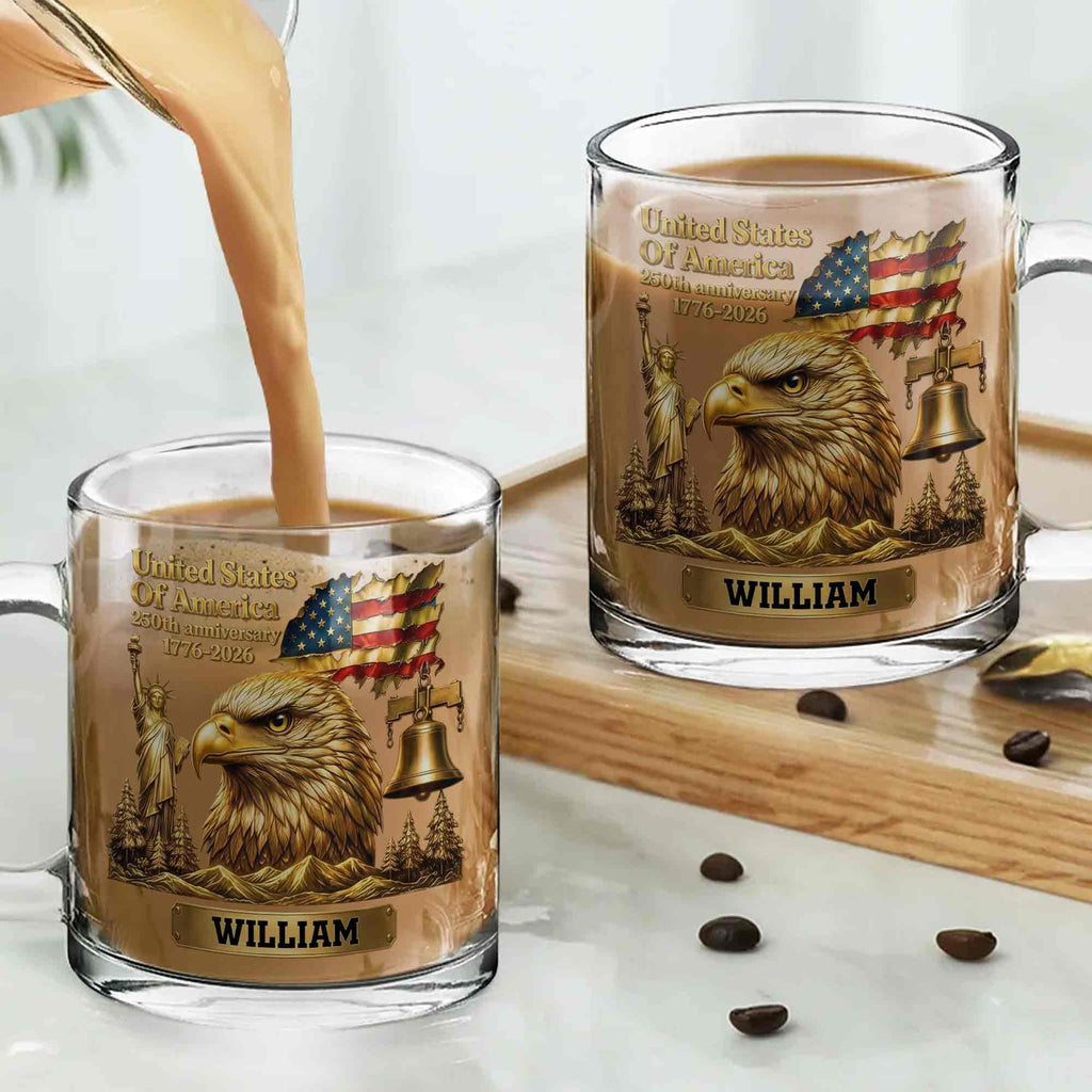 Personalized 250th Anniversary Glass Mug Custom Name Gift for Dad Glass Mug GradoCreations