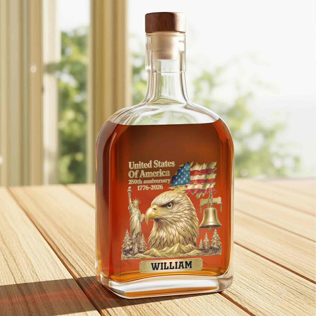Personalized Whiskey Bottle Custom Name Gift for Dad 4th of July Whiskey Bottle GradoCreations