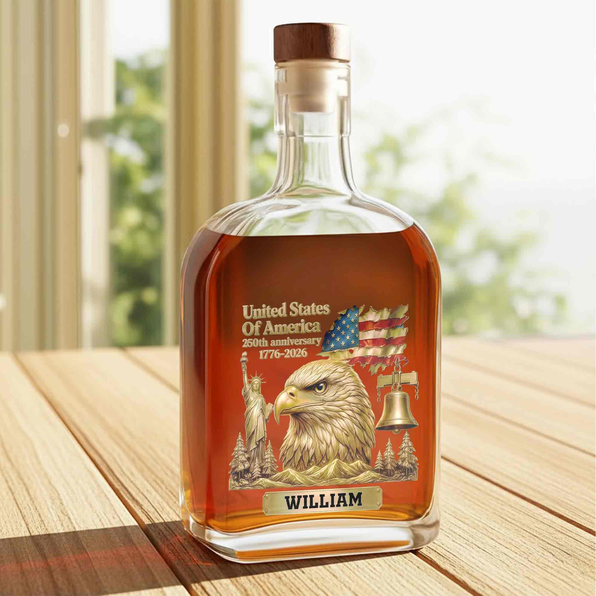 Personalized Whiskey Bottle Custom Name Gift for Dad 4th of July Whiskey Bottle GradoCreations