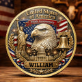Personalized Commemorative Coin Custom Name Gift for Dad - 4th of July Keepsake Commemorative Coin GradoCreations