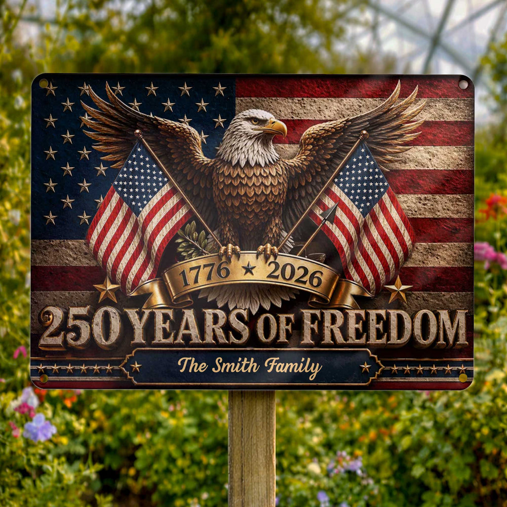 Personalized Bald Eagle Metal Sign Custom Family Name Gift Metal Sign GradoCreations