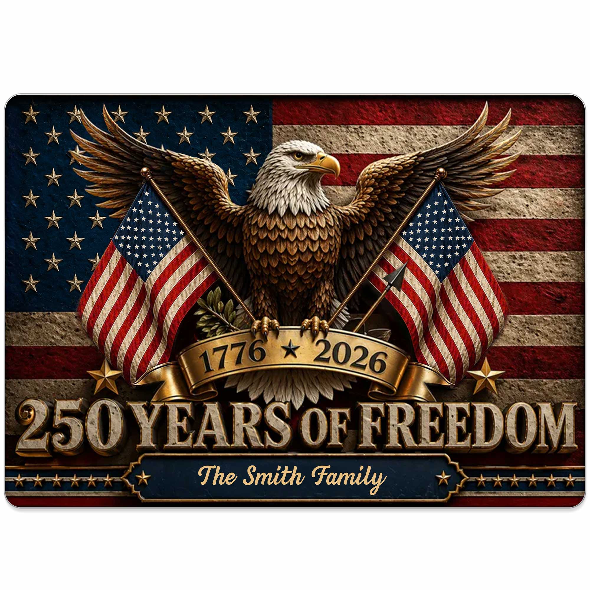 Personalized Bald Eagle Metal Sign Custom Family Name Gift Metal Sign GradoCreations