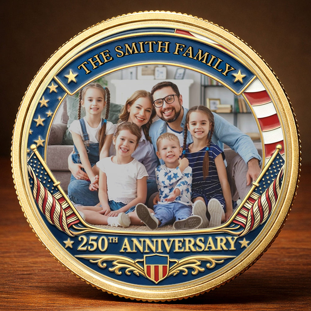 Personalized Commemorative Coin Custom Family Photo Gift Commemorative Coin GradoCreations