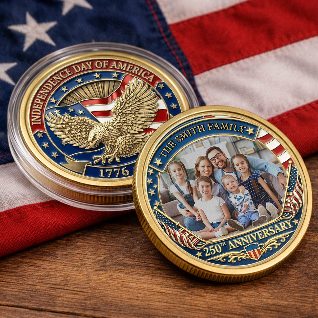 Personalized Commemorative Coin Custom Family Photo Gift Commemorative Coin GradoCreations