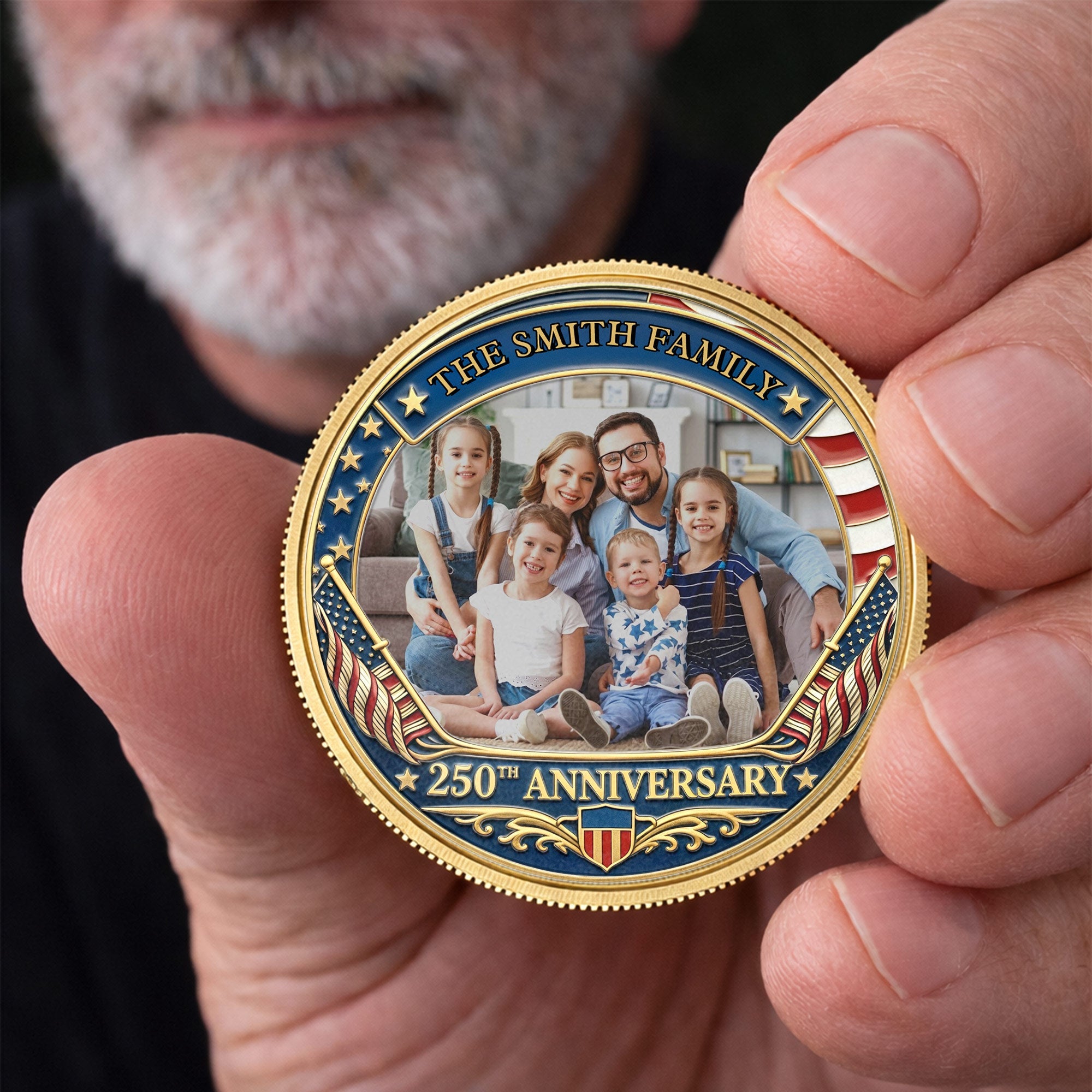 Personalized Commemorative Coin Custom Family Photo Gift Commemorative Coin GradoCreations