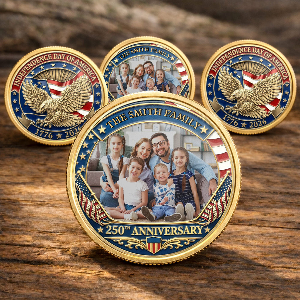 Personalized Commemorative Coin Custom Family Photo Gift Commemorative Coin GradoCreations