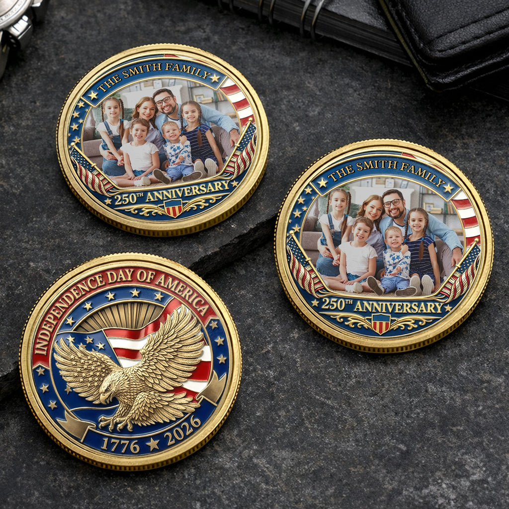 Personalized Commemorative Coin Custom Family Photo Gift Commemorative Coin GradoCreations
