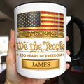 Personalized Ceramic Accent Mug Custom Name American Flag Gift for Dad Accent Mug GradoCreations