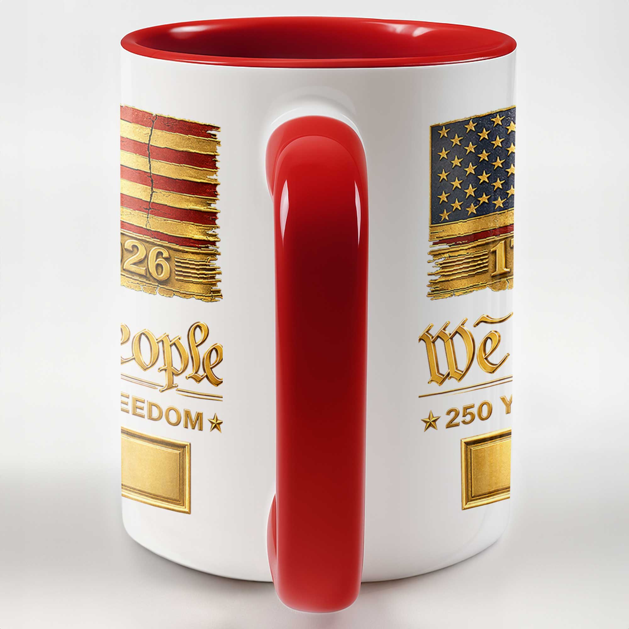 Personalized Ceramic Accent Mug Custom Name American Flag Gift for Dad Accent Mug GradoCreations