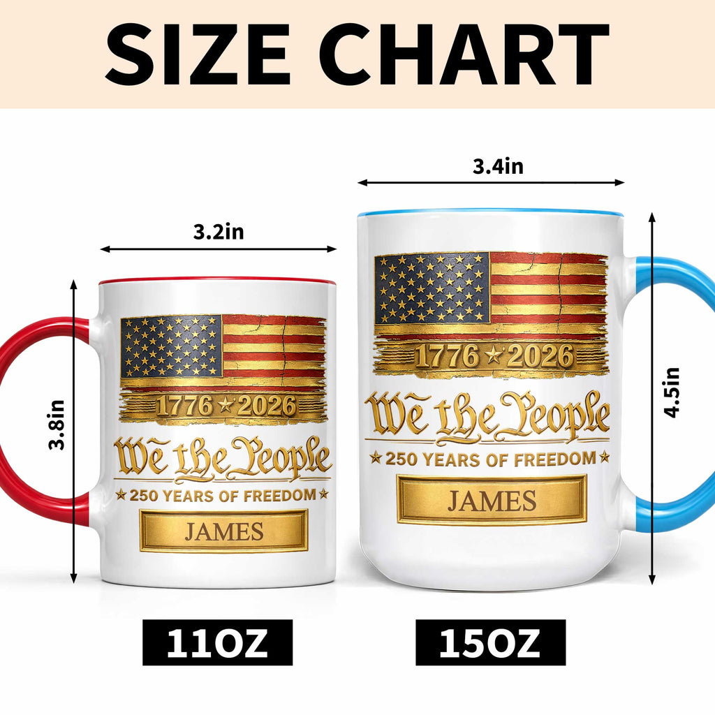Personalized Ceramic Accent Mug Custom Name American Flag Gift for Dad Accent Mug GradoCreations