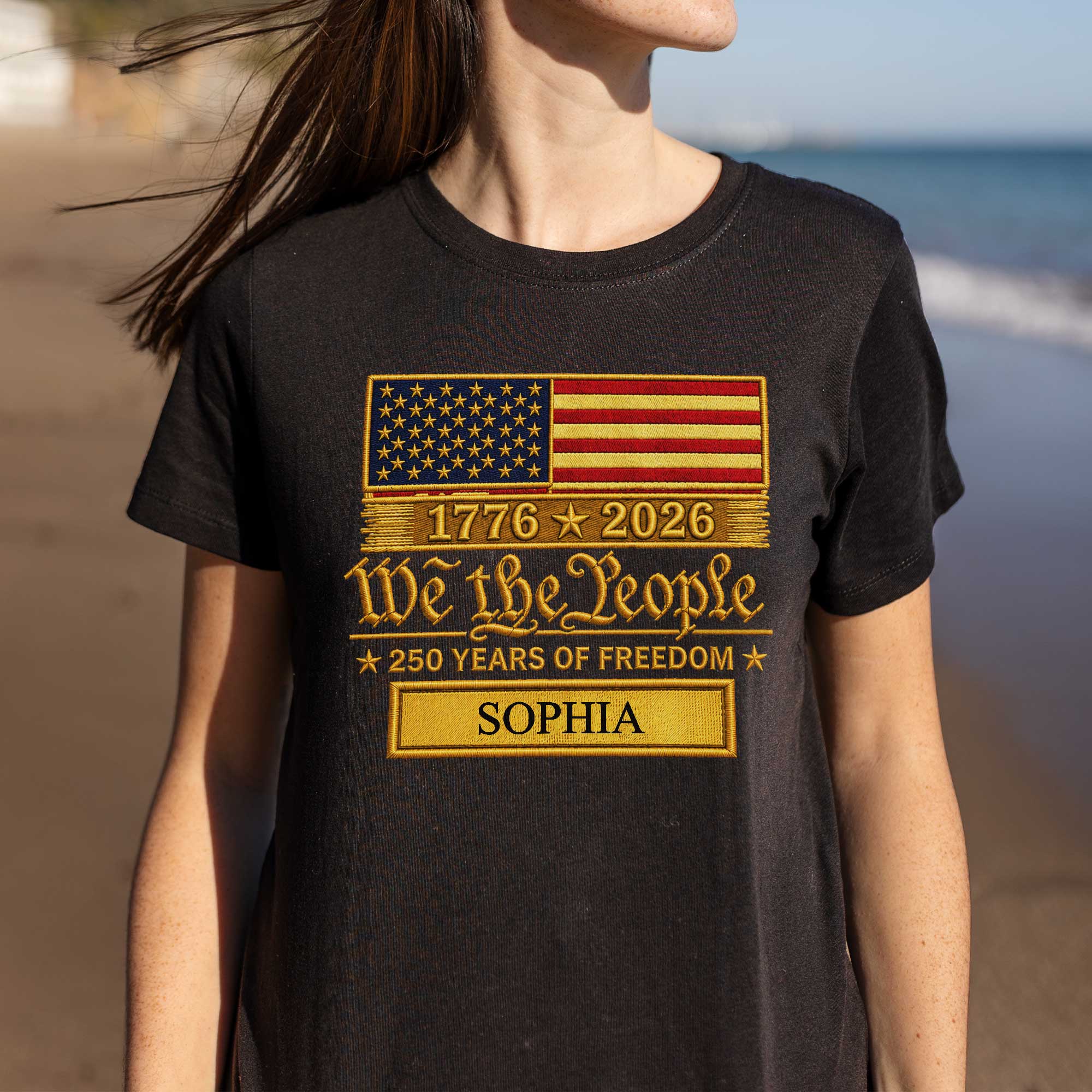 Personalized American Flag T-shirt & Hoodie Gift for Dad - 4th of July Shirt GradoCreations