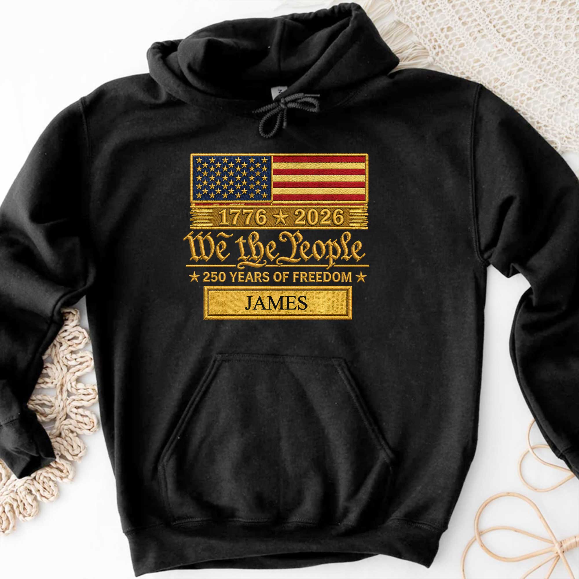 Personalized American Flag T-shirt & Hoodie Gift for Dad - 4th of July Shirt GradoCreations