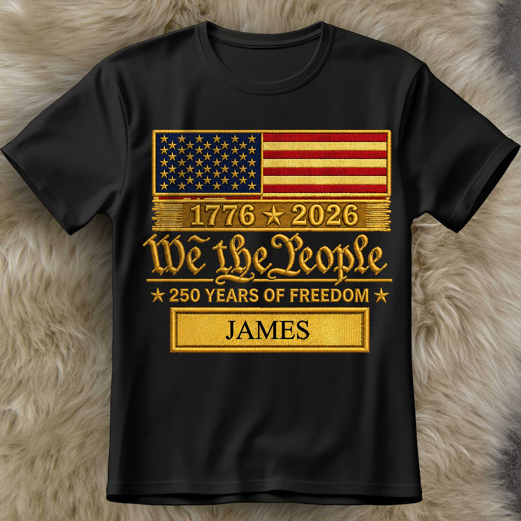 Personalized American Flag T-shirt & Hoodie Gift for Dad - 4th of July Shirt GradoCreations