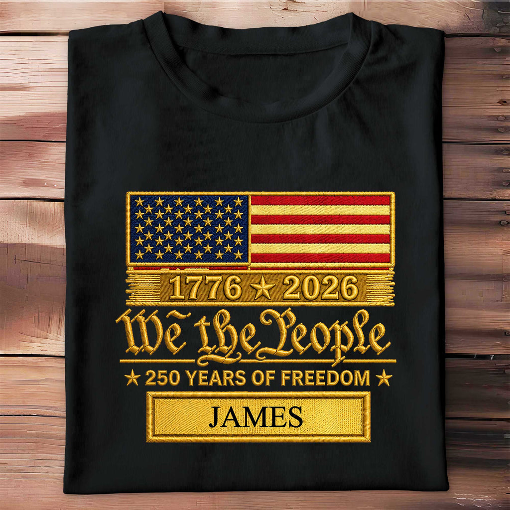 Personalized American Flag T-shirt & Hoodie Gift for Dad - 4th of July Shirt GradoCreations