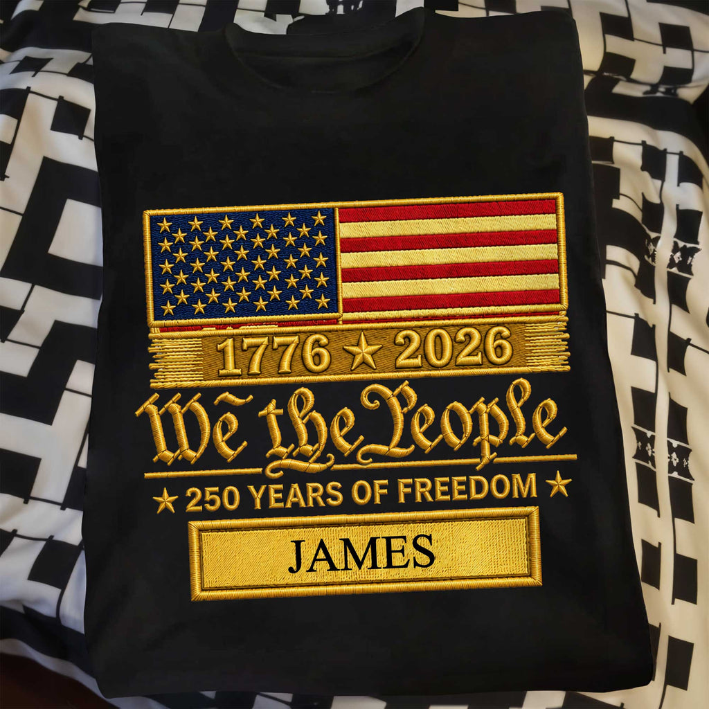 Personalized American Flag T-shirt & Hoodie Gift for Dad - 4th of July Shirt GradoCreations
