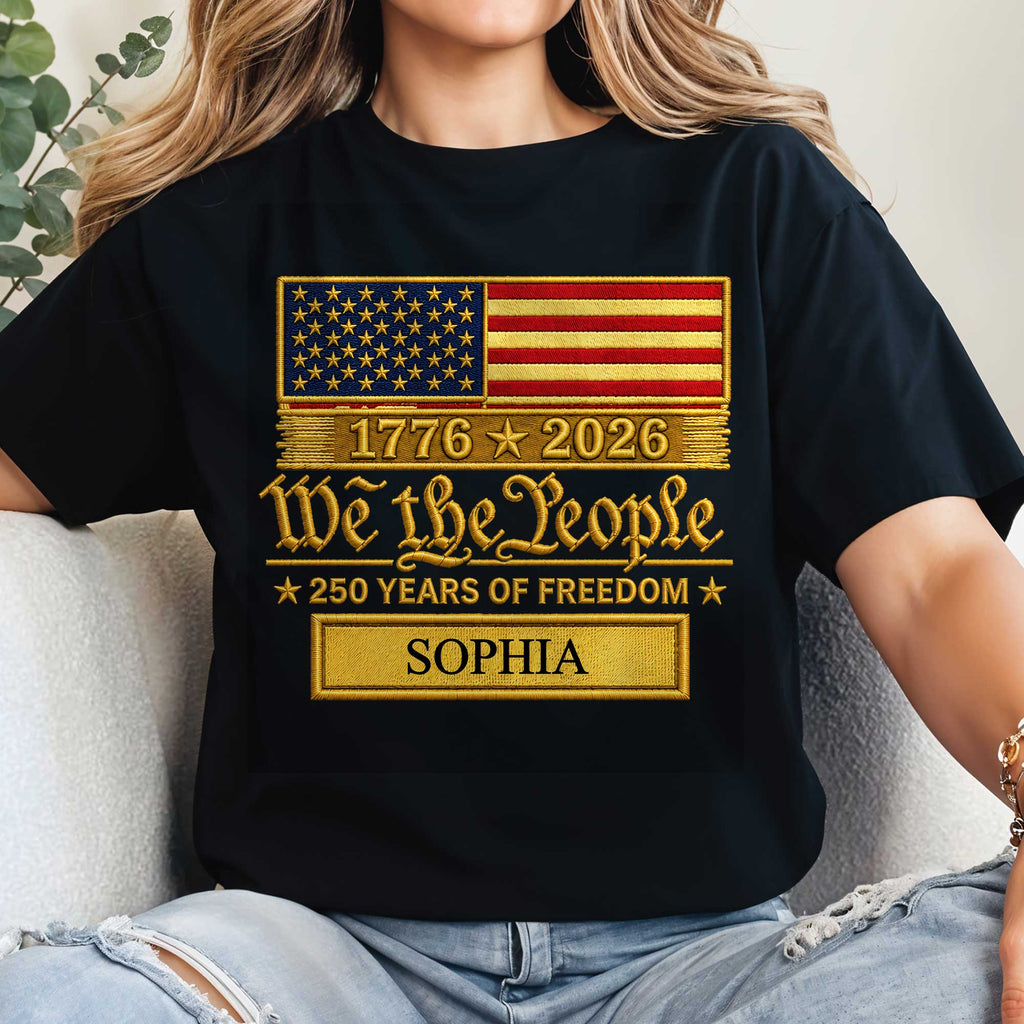 Personalized American Flag T-shirt & Hoodie Gift for Dad - 4th of July Shirt GradoCreations
