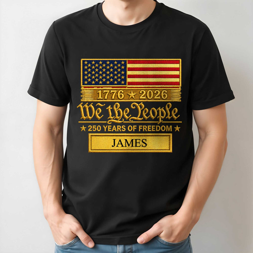 Personalized American Flag T-shirt & Hoodie Gift for Dad - 4th of July Shirt GradoCreations
