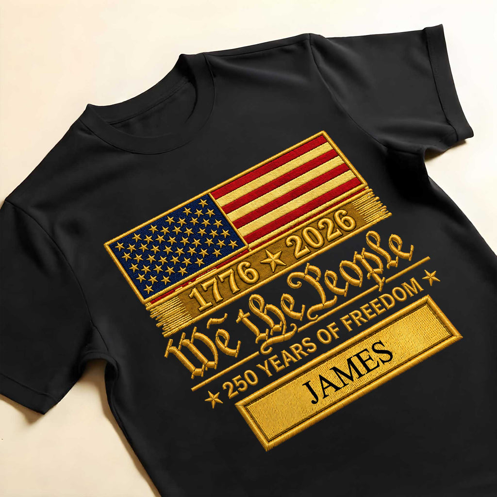 Personalized American Flag T-shirt & Hoodie Gift for Dad - 4th of July Shirt GradoCreations