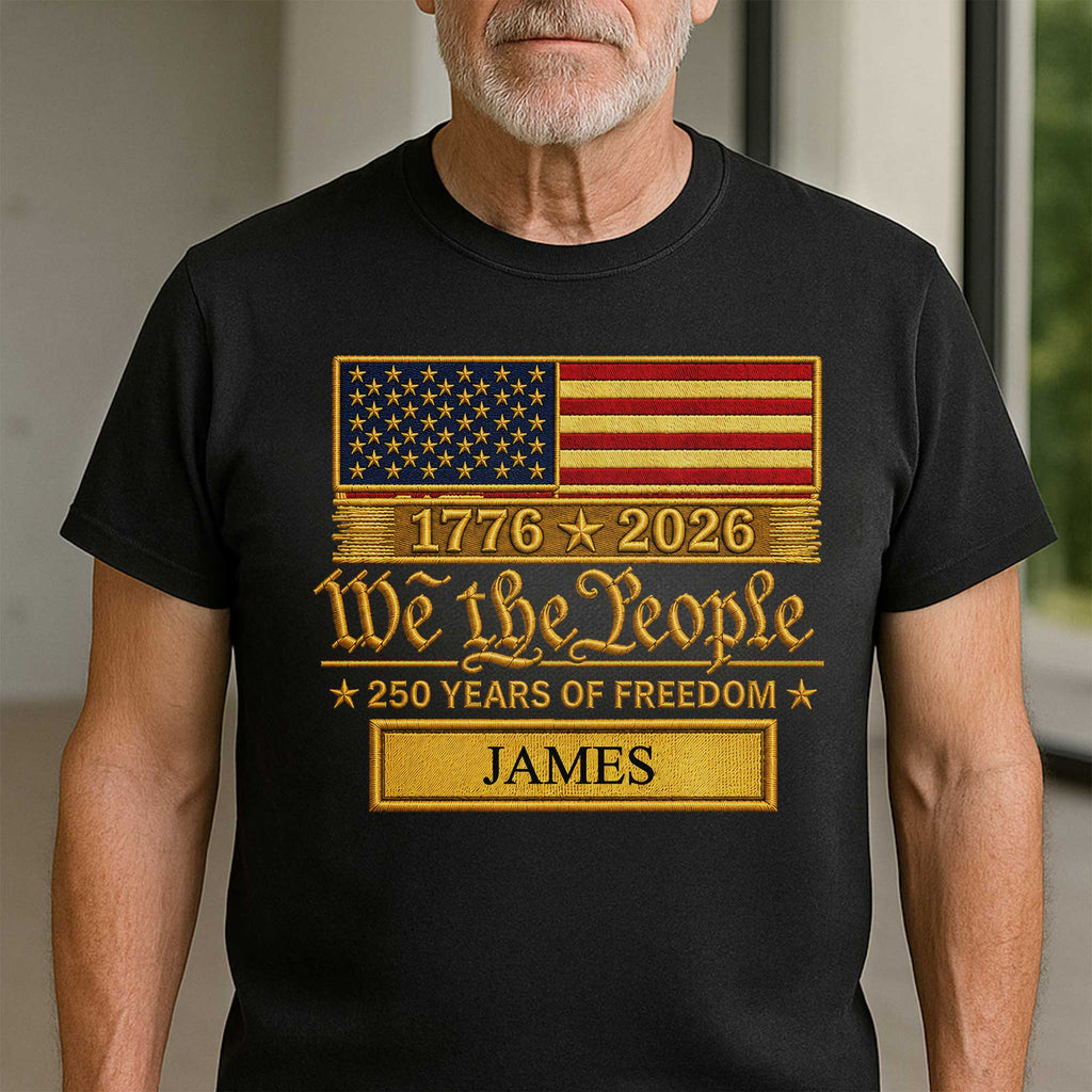 Personalized American Flag T-shirt & Hoodie Gift for Dad - 4th of July Shirt GradoCreations