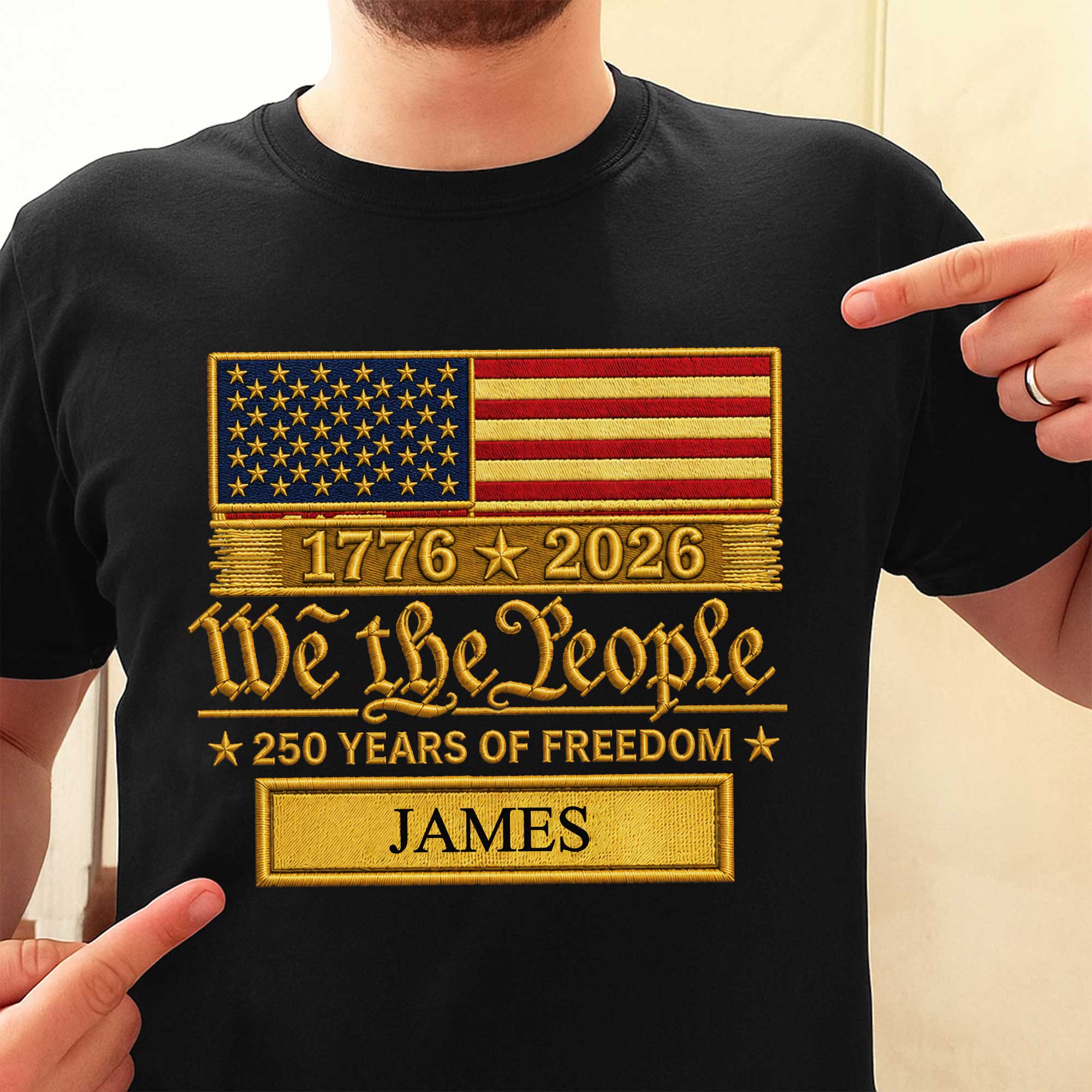 Personalized American Flag T-shirt & Hoodie Gift for Dad - 4th of July Shirt GradoCreations