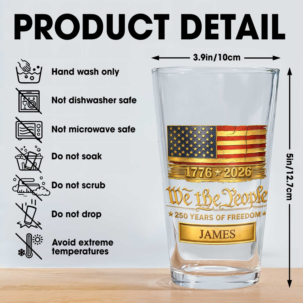 Personalized USA Flag Beer Glass Custom Name Gift for Dad Beer Glasses GradoCreations