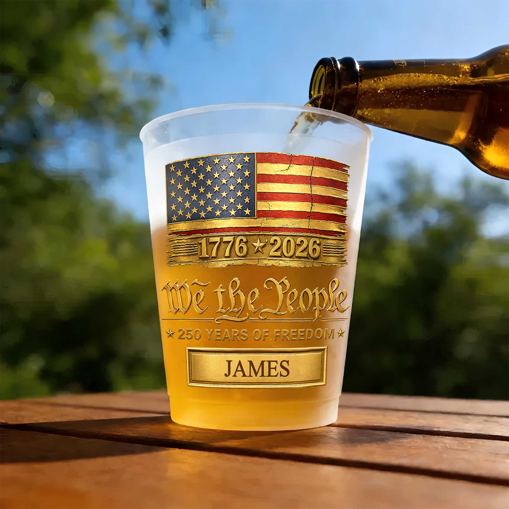 Personalized American Flag Frosted Cups Custom Name Gift Frosted Cups GradoCreations