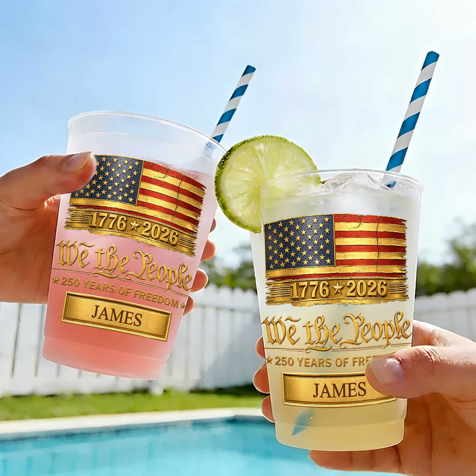 Personalized American Flag Frosted Cups Custom Name Gift Frosted Cups GradoCreations