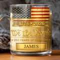 Personalized 11oz Glass Mug USA Flag Gift for Dad - 4th of July Glass Mug GradoCreations