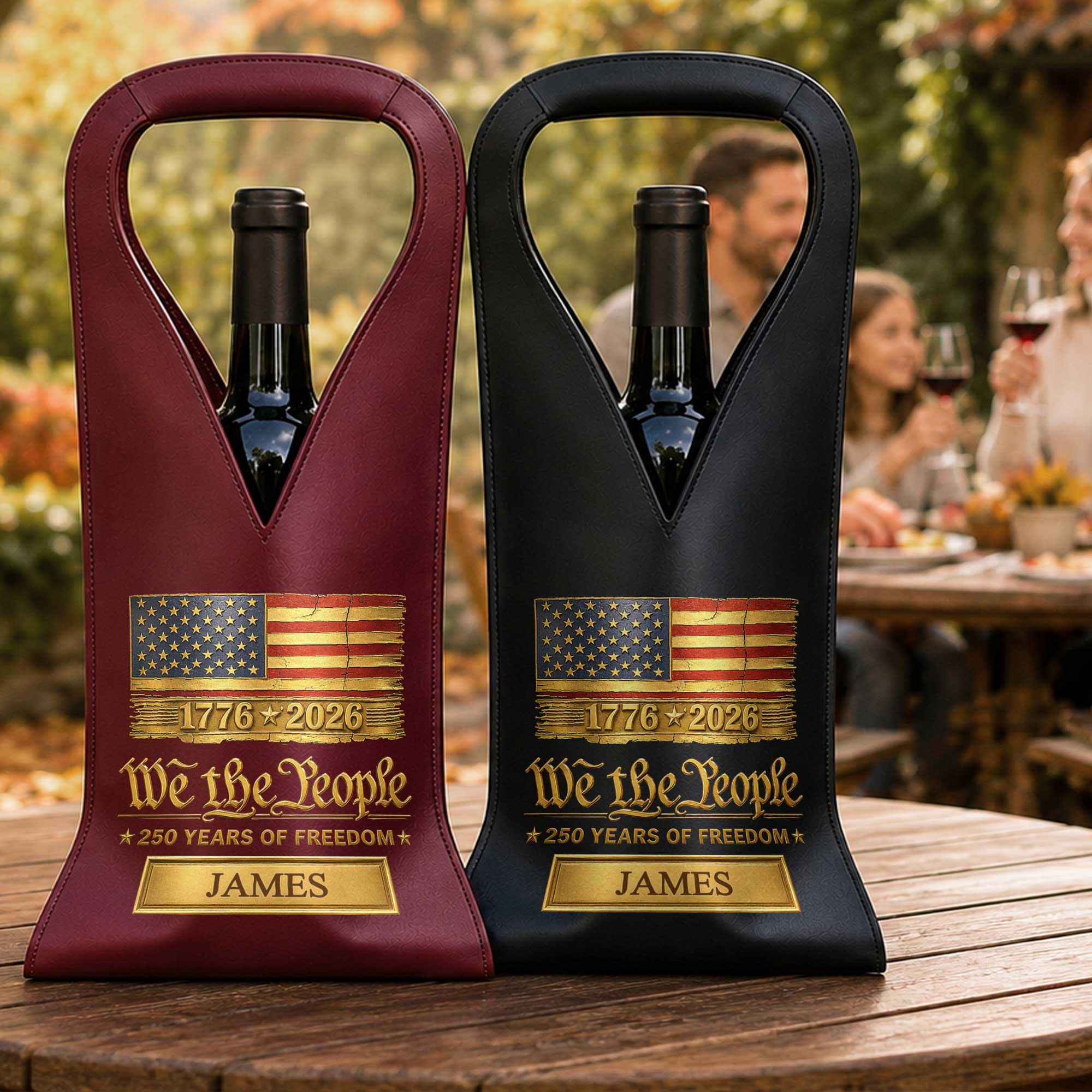 Personalized Leather Wine Bag Custom Name Gift for Dad Leather Wine Bag GradoCreations