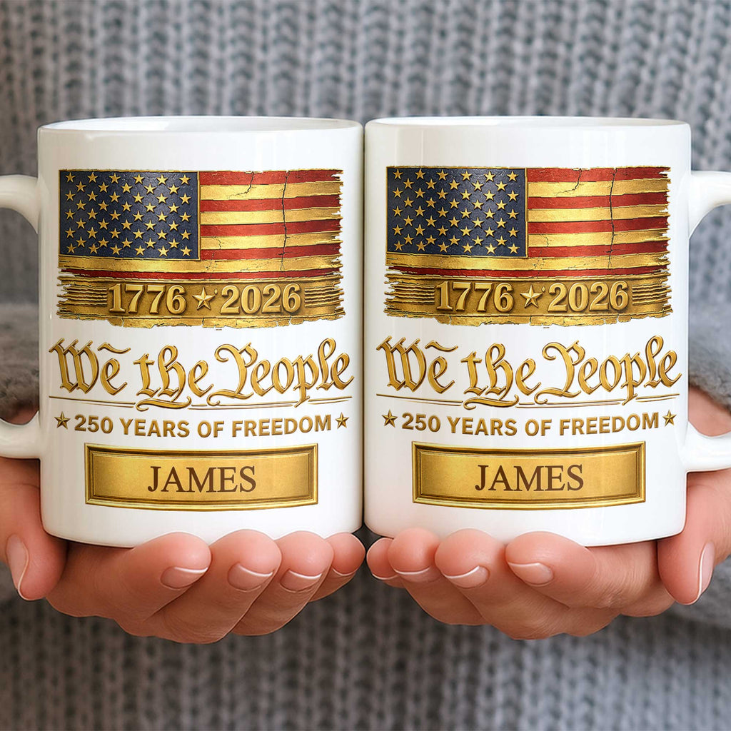 Personalized American Flag Coffee Mug Custom Name Gift for Dad Edge-to-edge Mug GradoCreations