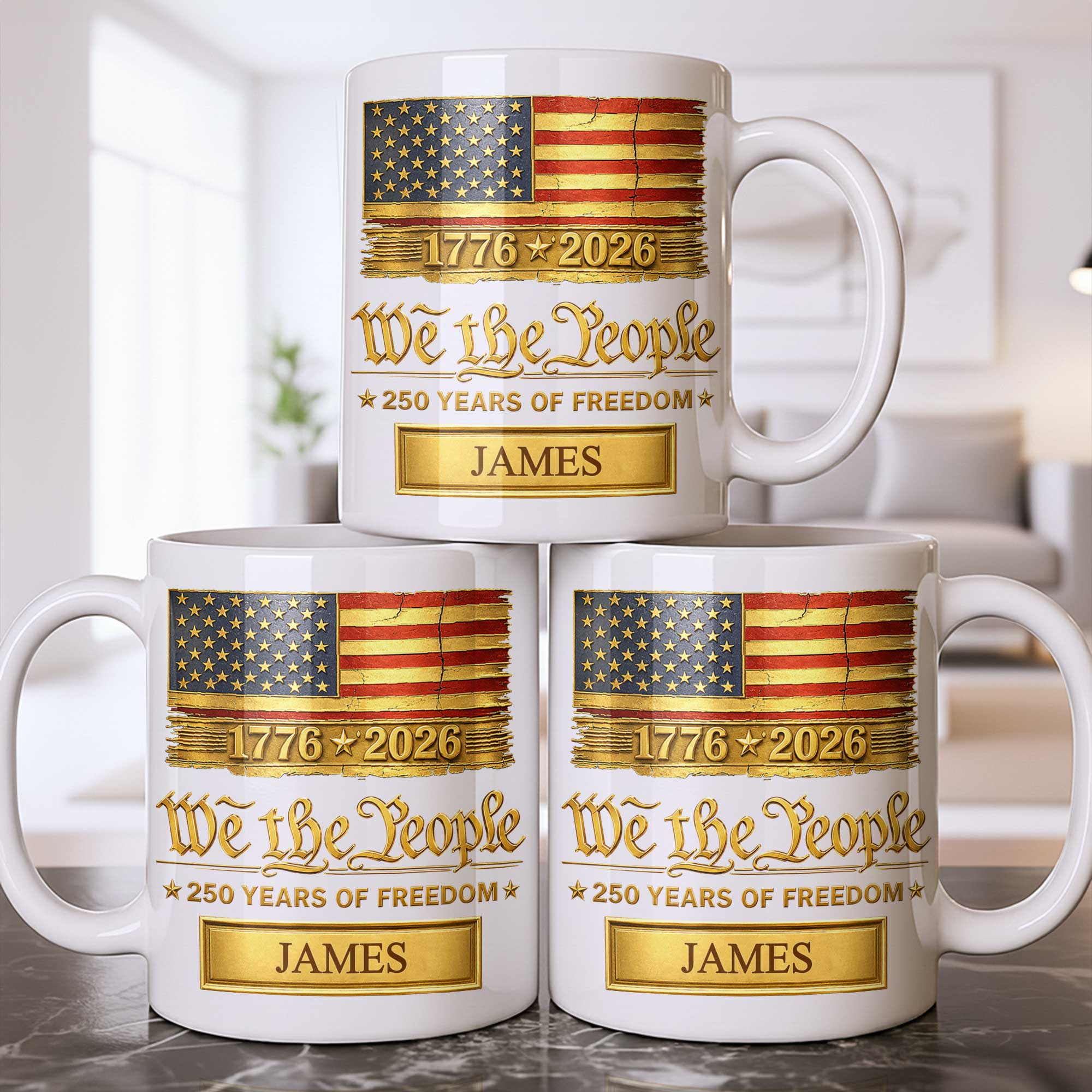 Personalized American Flag Coffee Mug Custom Name Gift for Dad Edge-to-edge Mug GradoCreations