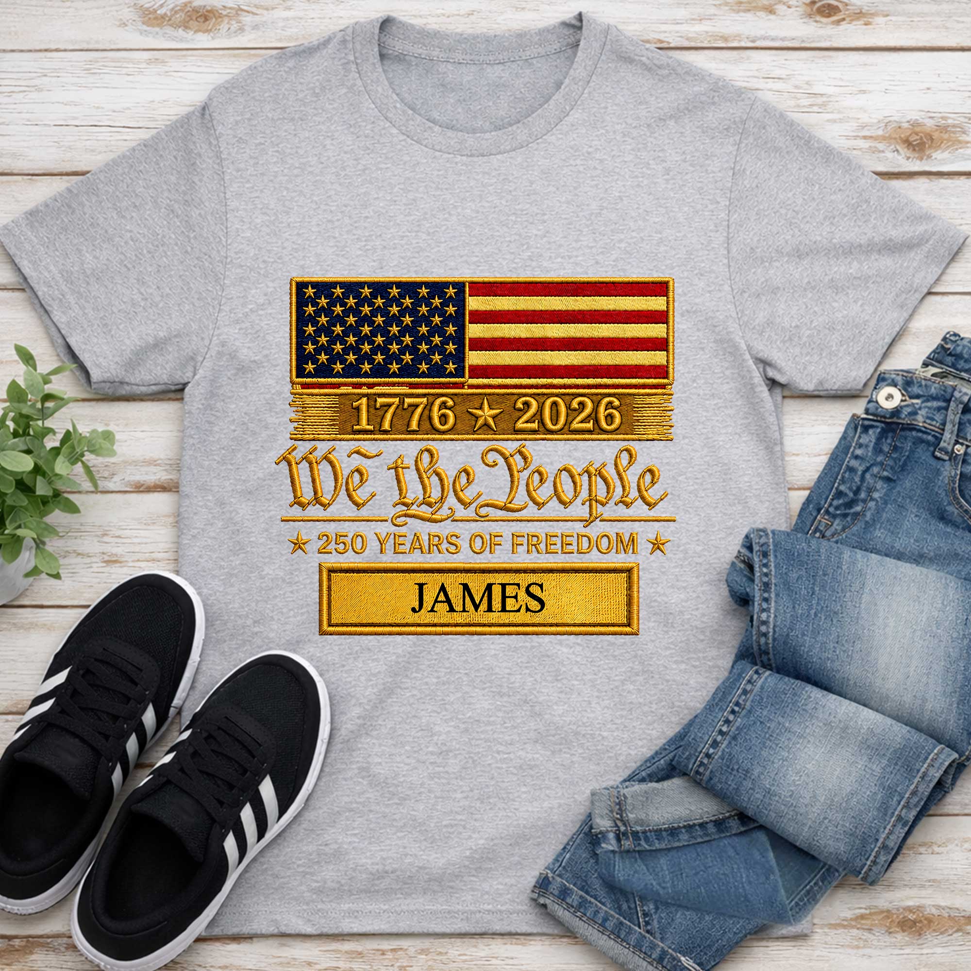 Personalized American Flag Hoodie T-shirt Custom Gift for Dad Shirt GradoCreations