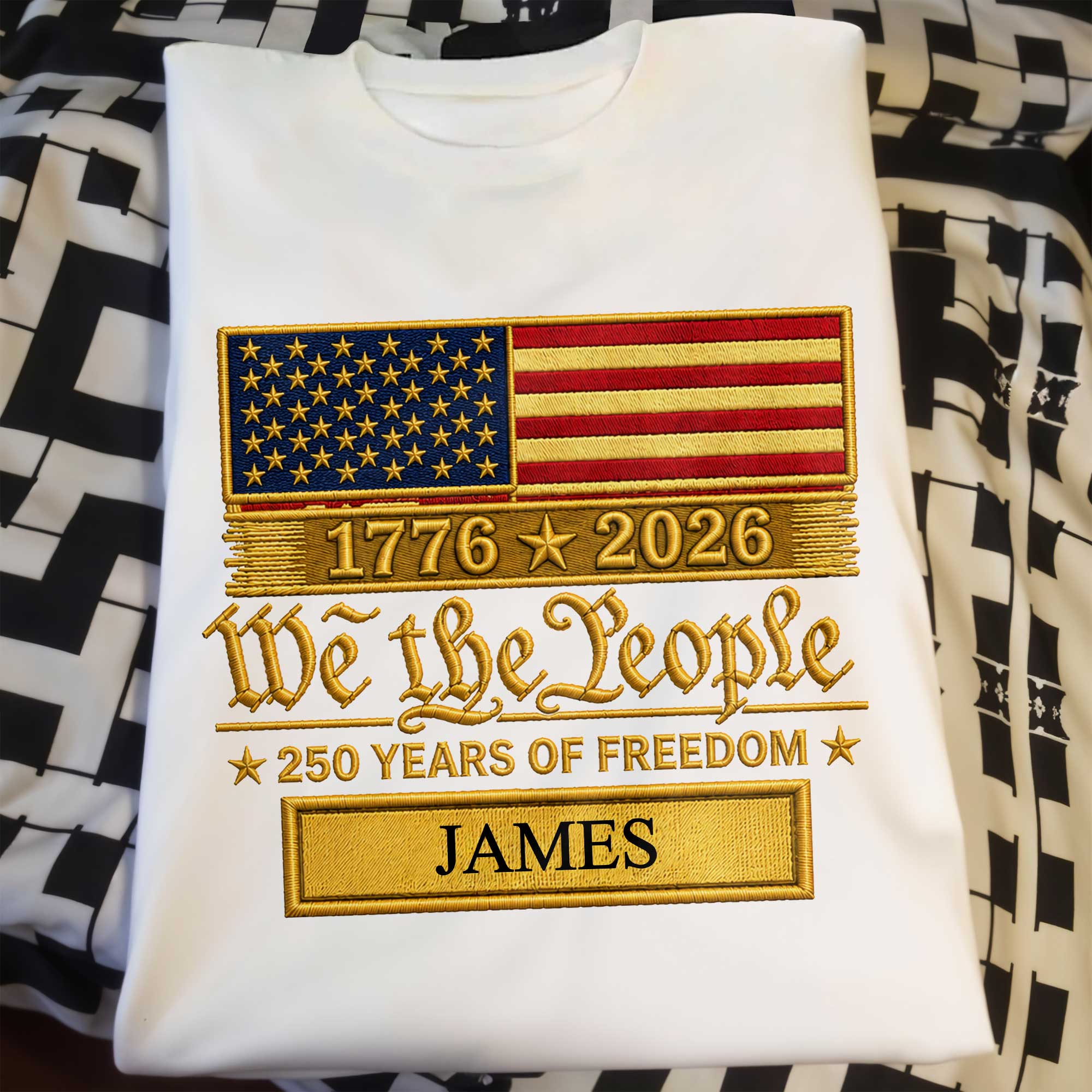 Personalized American Flag Hoodie T-shirt Custom Gift for Dad Shirt GradoCreations