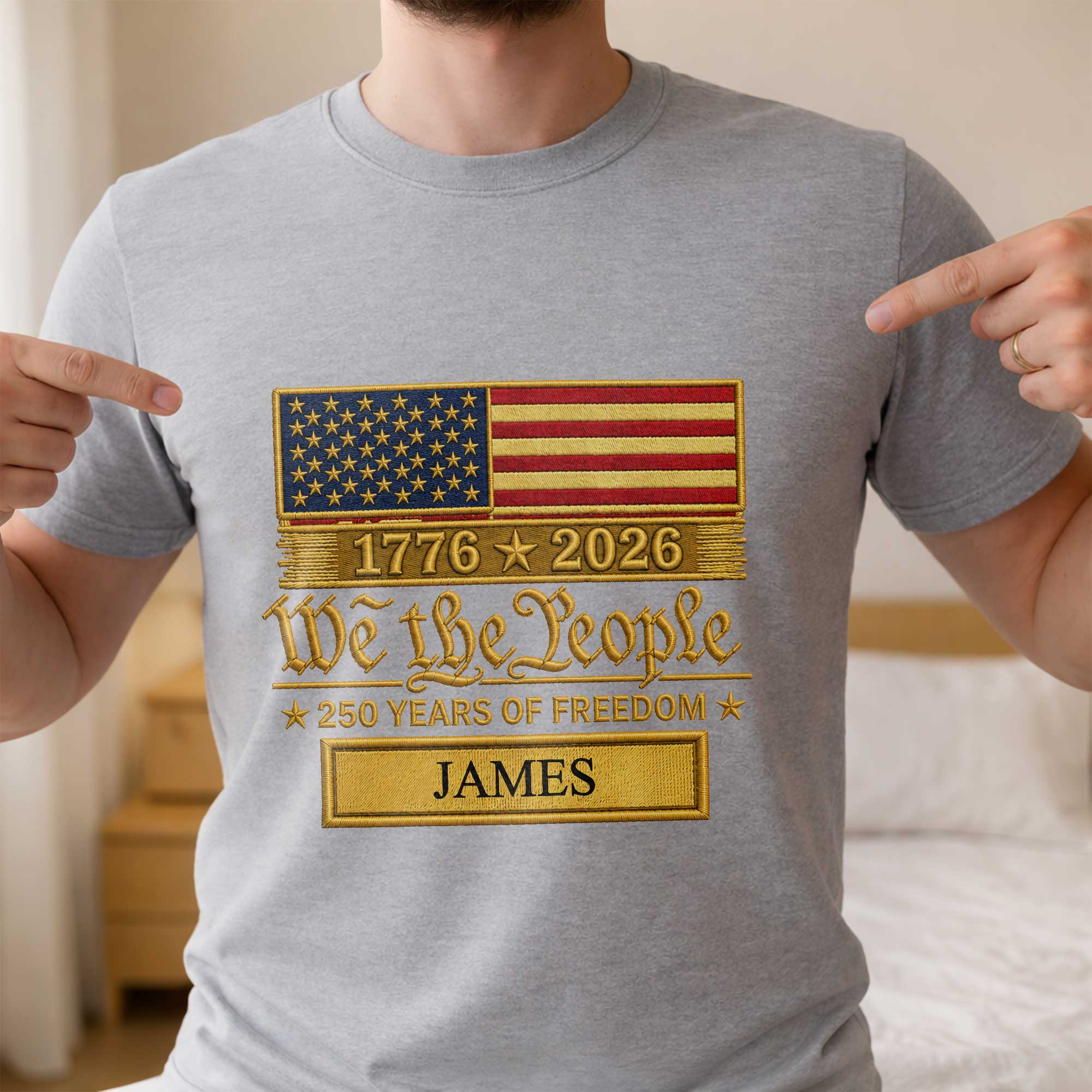 Personalized American Flag Hoodie T-shirt Custom Gift for Dad Shirt GradoCreations