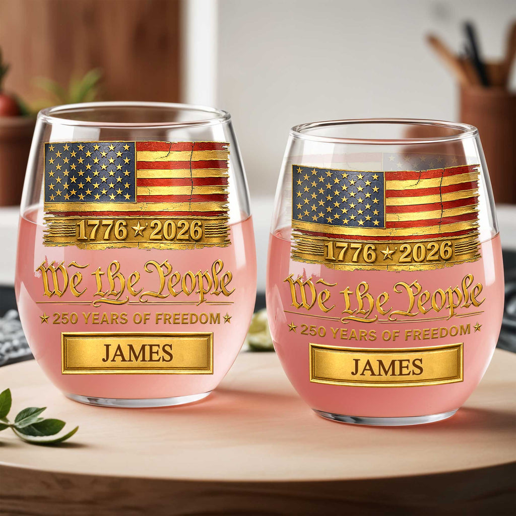 Personalized 15oz Stemless Wine Glass Gift for 4th of July Wine Glasses GradoCreations