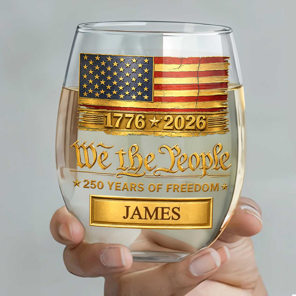Personalized 15oz Stemless Wine Glass Gift for 4th of July Wine Glasses GradoCreations