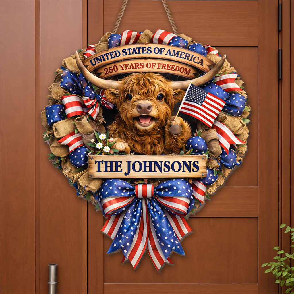 Personalized Custom Shaped Wood Sign USA Flag Gift for Family Wood Sign GradoCreations