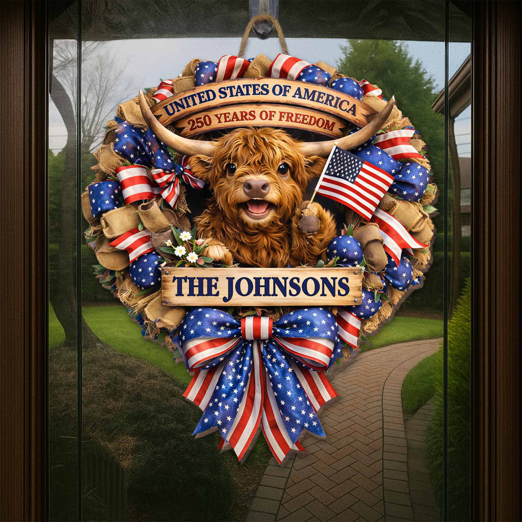 Personalized Custom Shaped Wood Sign USA Flag Gift for Family Wood Sign GradoCreations