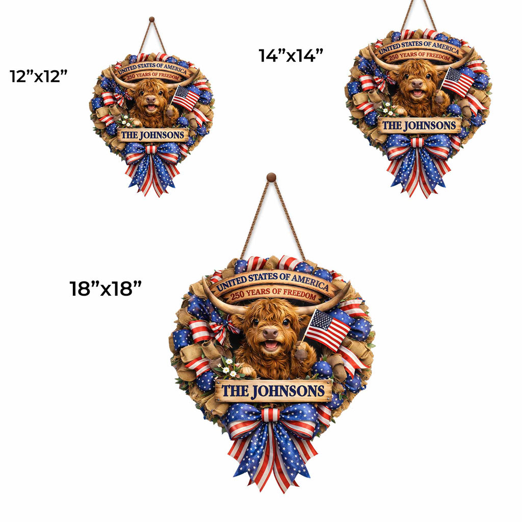 Personalized Custom Shaped Wood Sign USA Flag Gift for Family Wood Sign GradoCreations