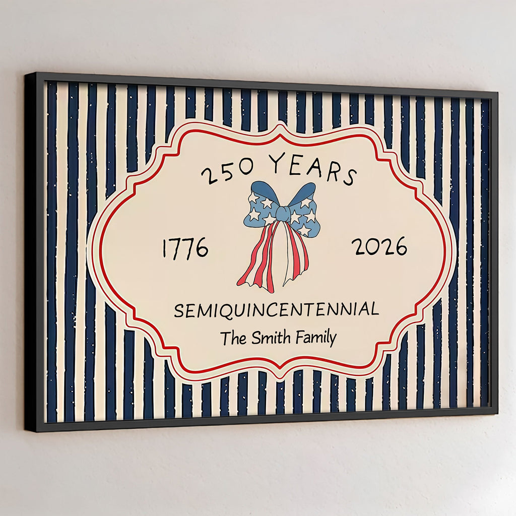 Personalized 4th of July Family Poster Custom Name Decor Poster GradoCreations