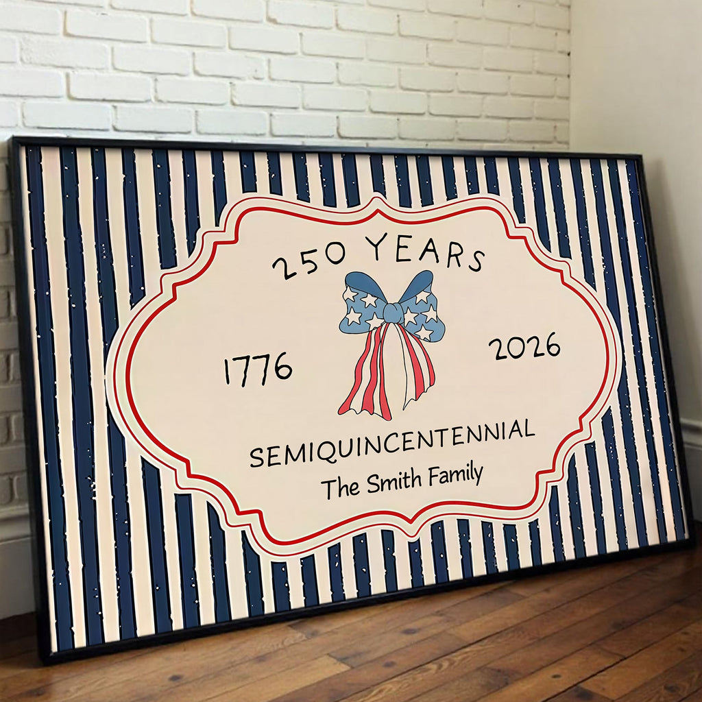 Personalized 4th of July Family Poster Custom Name Decor Poster GradoCreations