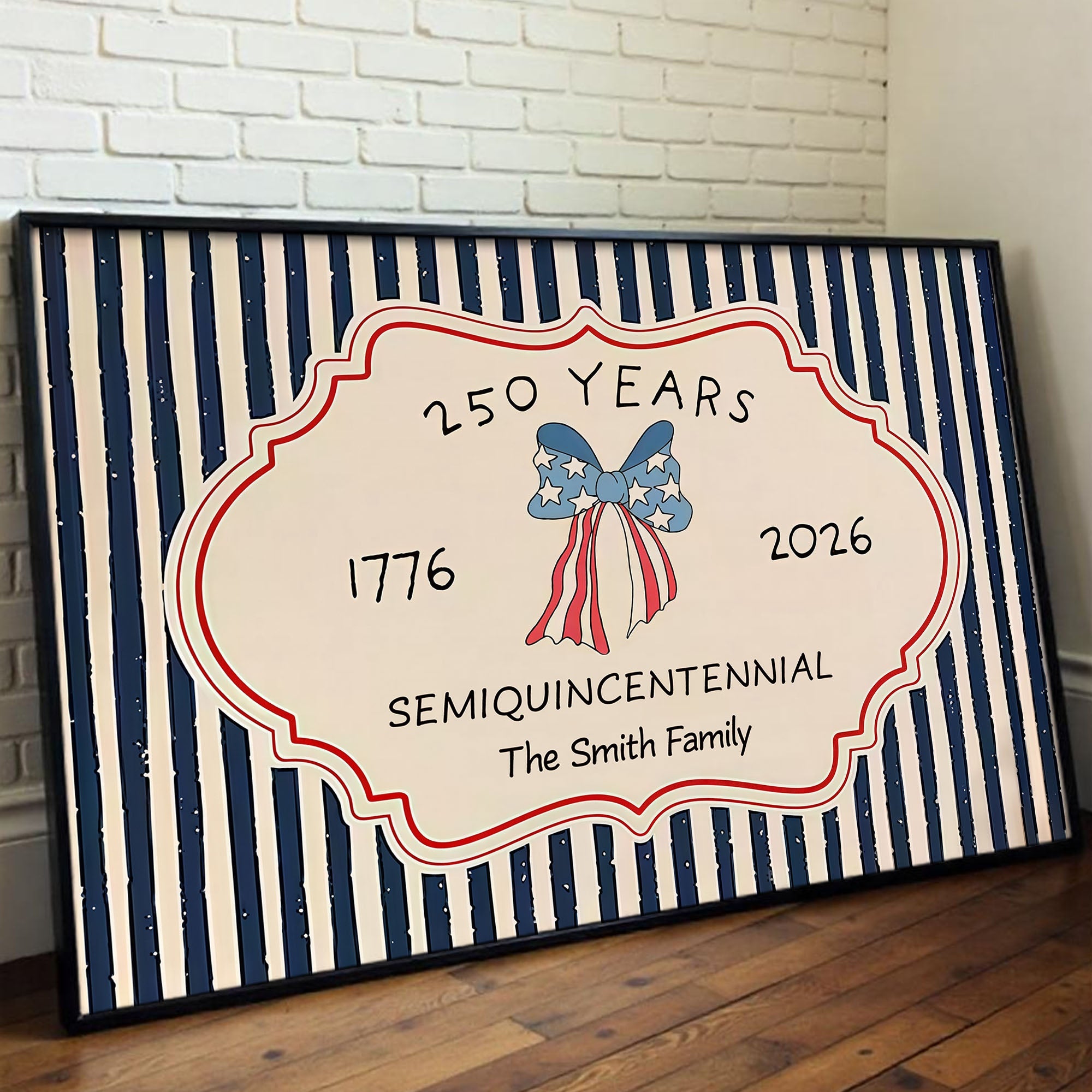 Personalized 4th of July Family Poster Custom Name Decor Poster GradoCreations