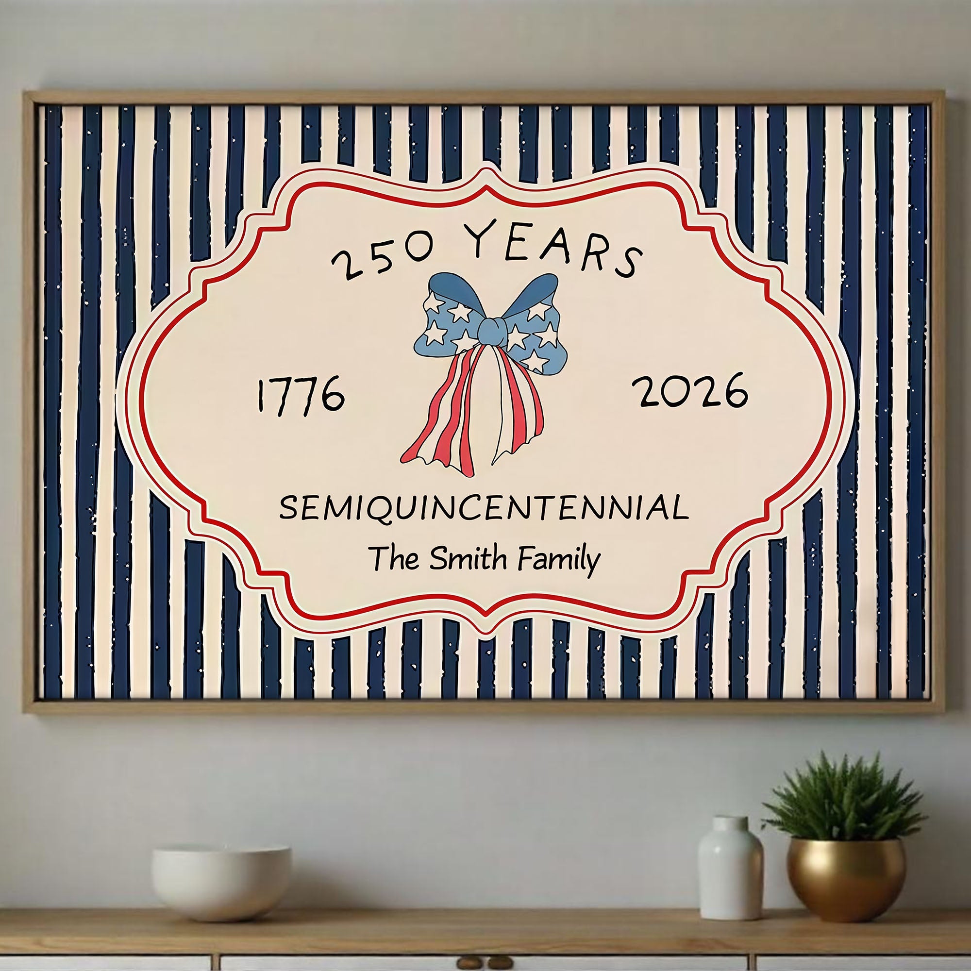 Personalized 4th of July Family Poster Custom Name Decor Poster GradoCreations