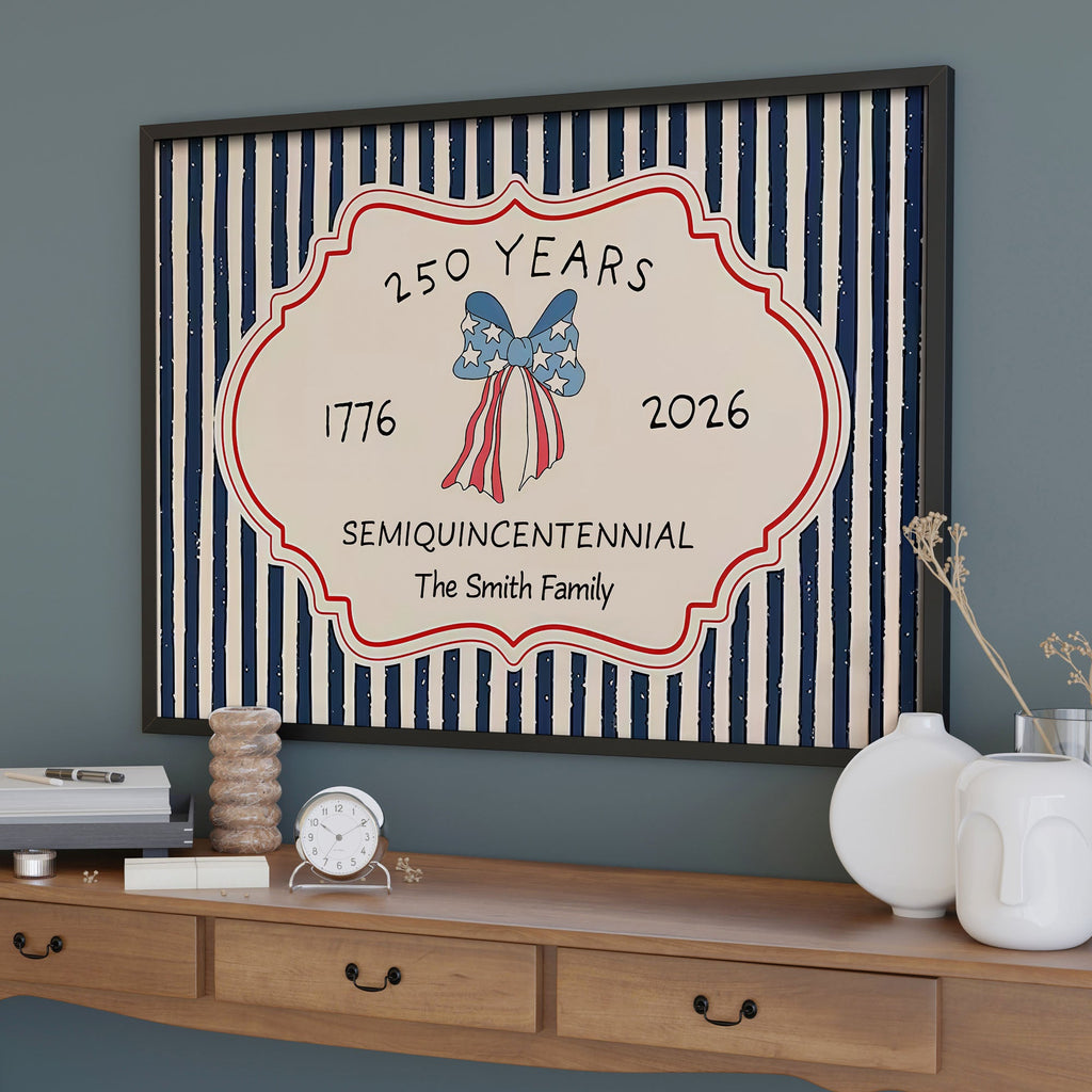 Personalized 4th of July Family Poster Custom Name Decor Poster GradoCreations