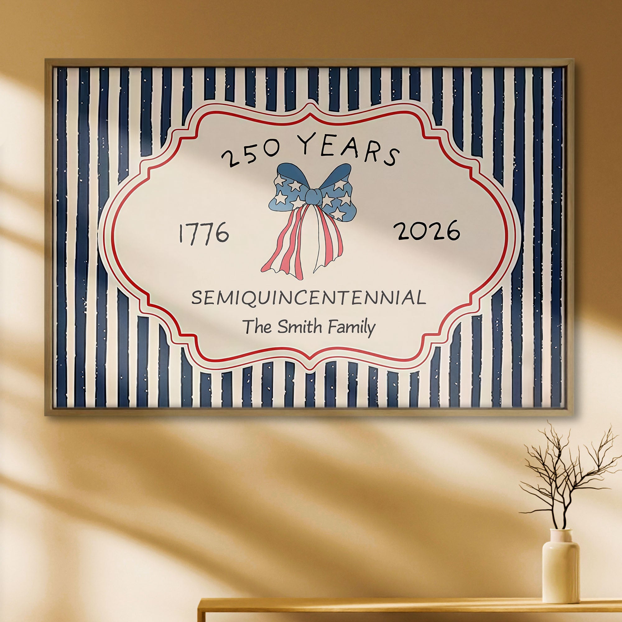 Personalized 4th of July Family Poster Custom Name Decor Poster GradoCreations