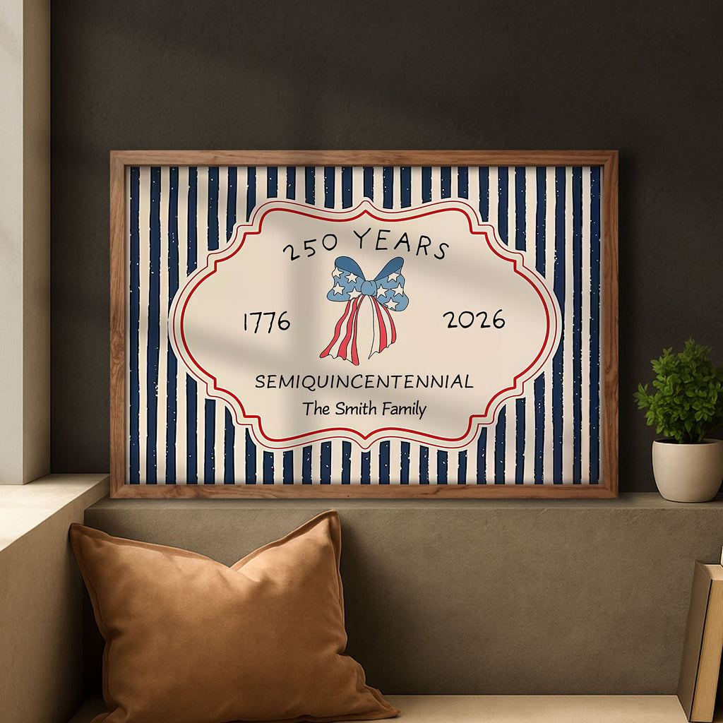 Personalized 4th of July Family Poster Custom Name Decor Poster GradoCreations